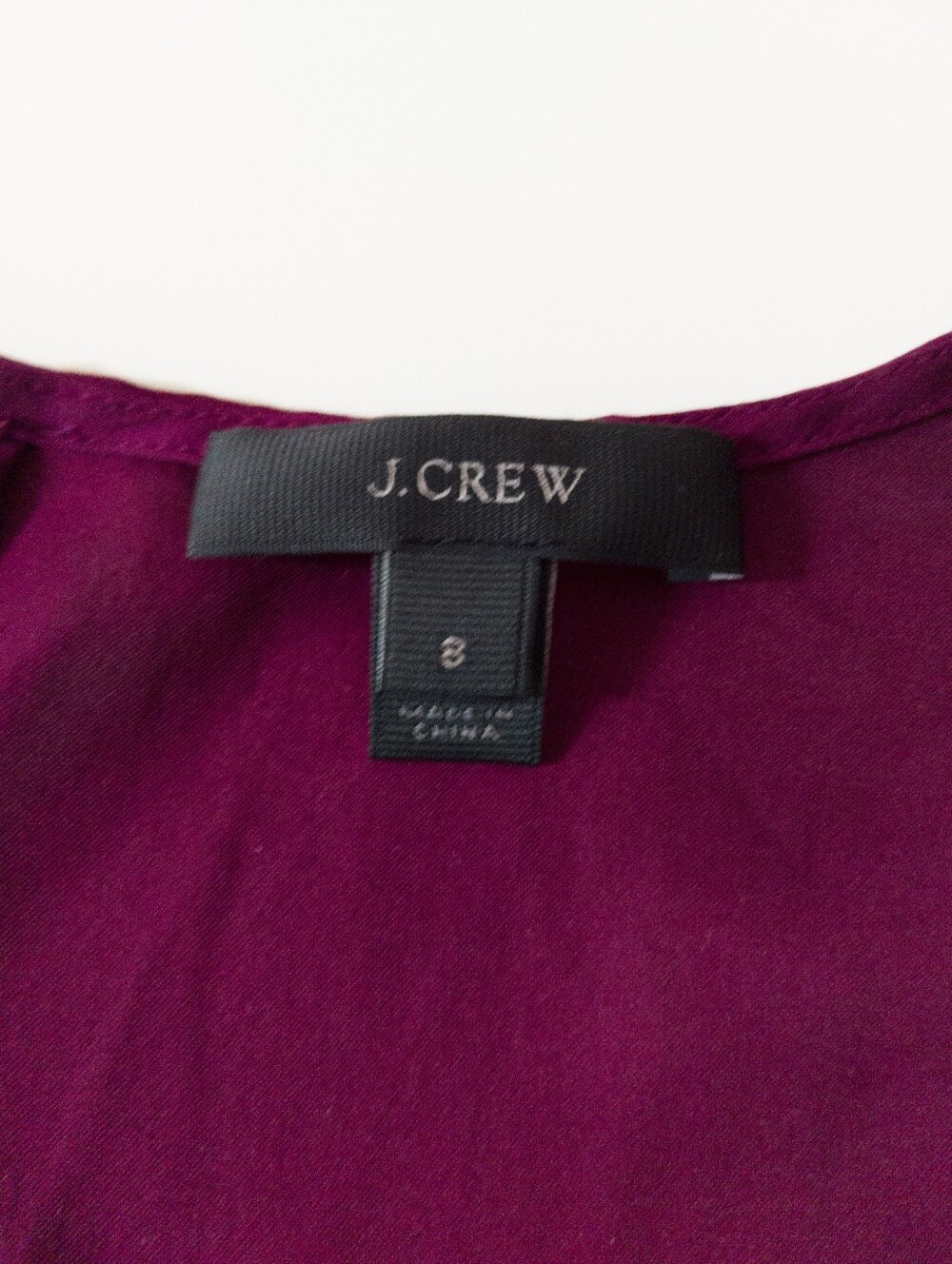 J. Crew Silk Petal Sleeve Top Size 8 Magenta Plum Berry Blouse - Picture 3 of 8